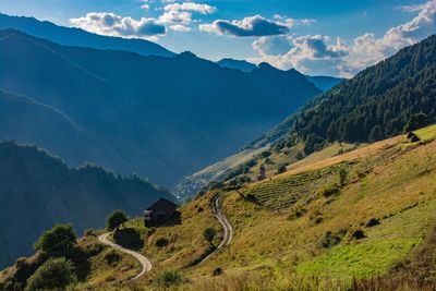 Scenic view of mountains against sky