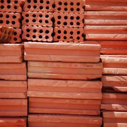 Full frame shot of stack of wood