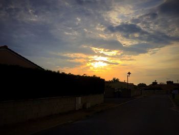 View of road at sunset