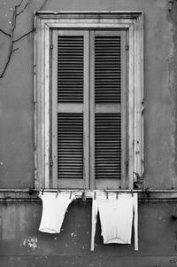 Closed window of building