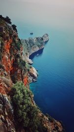 High angle view of sea against sky