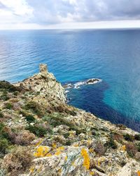 High angle view of sea against sky