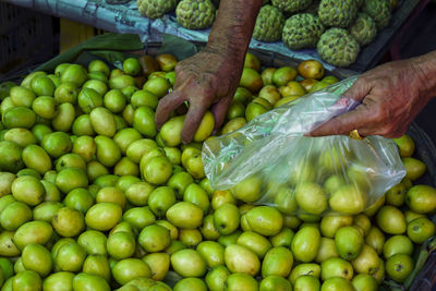Green vegetables for sale in market