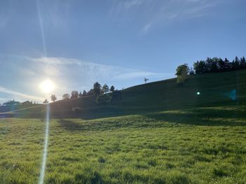 Scenic view of land against sky