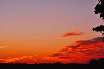 Scenic view of dramatic sky during sunset