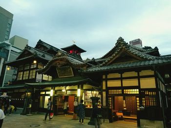 Facade of temple against sky