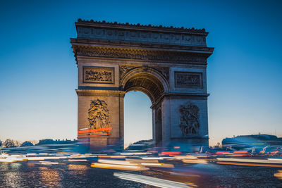 Low angle view of building against blue sky