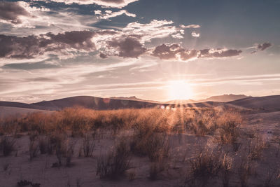 Sunset, white sands national park, new mexcio
