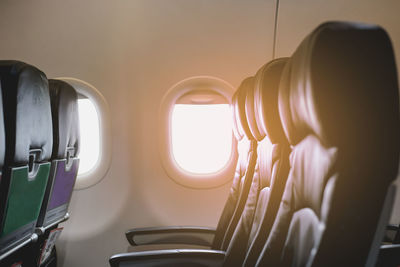 Close-up of airplane window