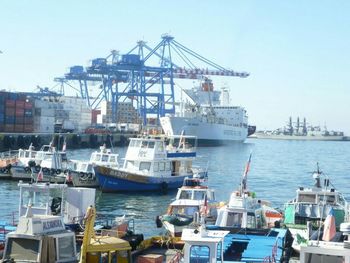 Boats in harbor