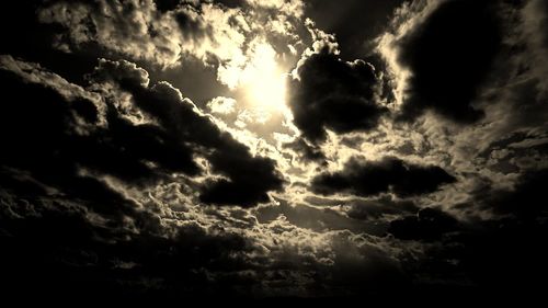 Low angle view of clouds in sky during sunset