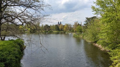 Scenic view of river against sky