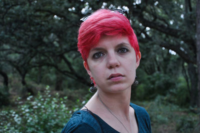 Close-up portrait of young woman