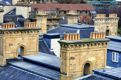 Victorian era chimneys and roofs in newcastle upon tyne