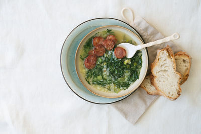 High angle view of breakfast in bowl