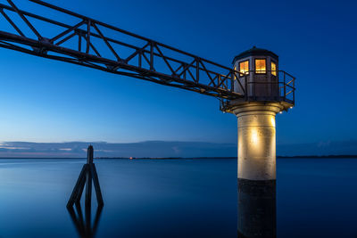 View of bridge against clear blue sky