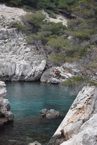 Rock formations in sea