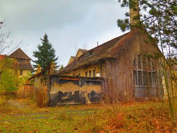 Houses with trees in background