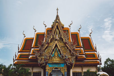 Low angle view of traditional building against sky