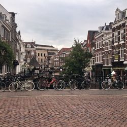 Cars parked in front of building