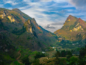 Scenic view of mountains against sky