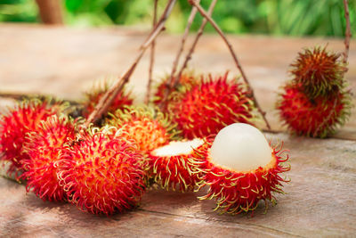 Close-up of fruits on table