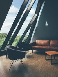 Close-up of table and chairs at home