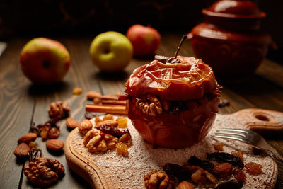 Close-up of fruits on table