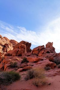 Rock formations against blue sky