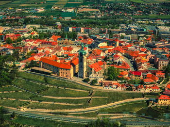 High angle view of townscape