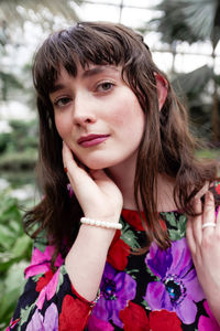 Close-up portrait of a smiling young woman