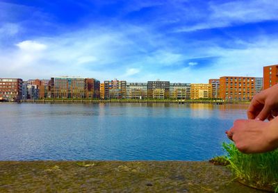 View of river against cloudy sky