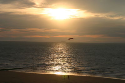 Scenic view of sunset over sea