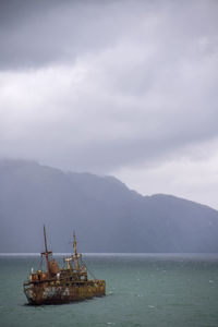 The shipwreck of the captain leonidas in messier channel, chile