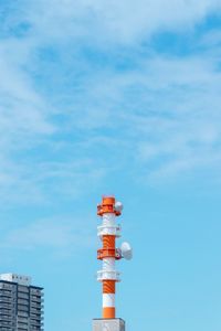 Low angle view of lighthouse against sky