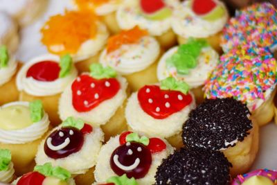 Close-up of multi colored cake