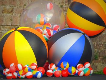 Close-up of multi colored balloons ball