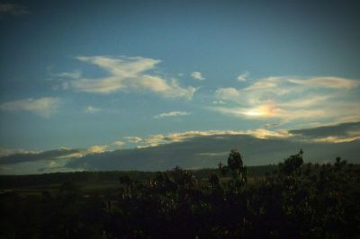 Scenic view of field against sky at sunset