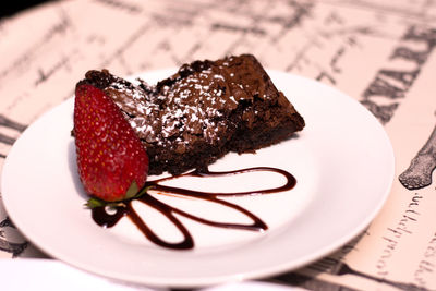 Close-up of cake on plate