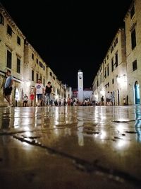 View of city street at night