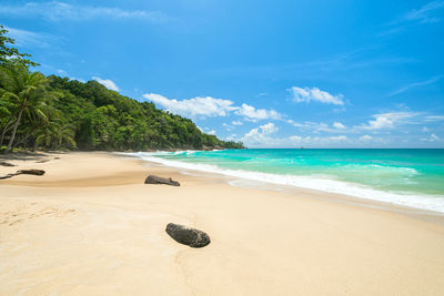 Scenic view of beach against sky