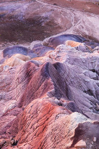 Full frame shot of rock formation at petrified forest national park, arizona, usa