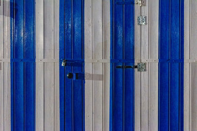 Full frame shot of closed blue door