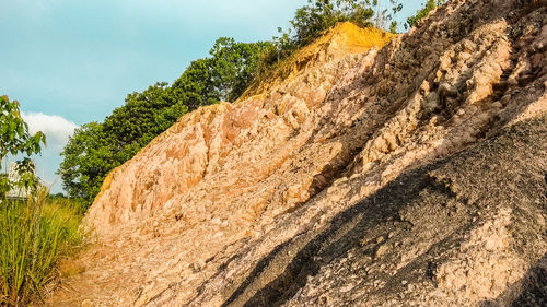 Low angle view of mountain against sky