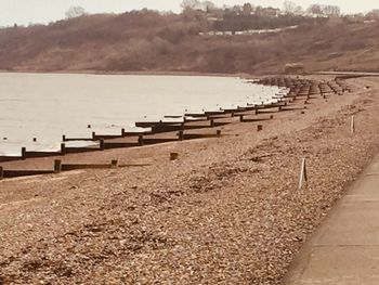 Scenic view of beach against sky