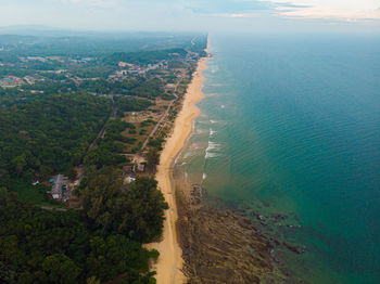 High angle view of beach