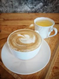 Coffee cup on table