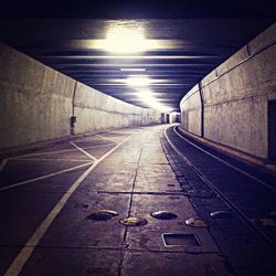 Empty illuminated tunnel