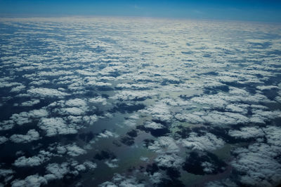 Aerial view of snow covered landscape