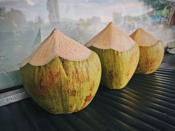 Close-up of fruits on table